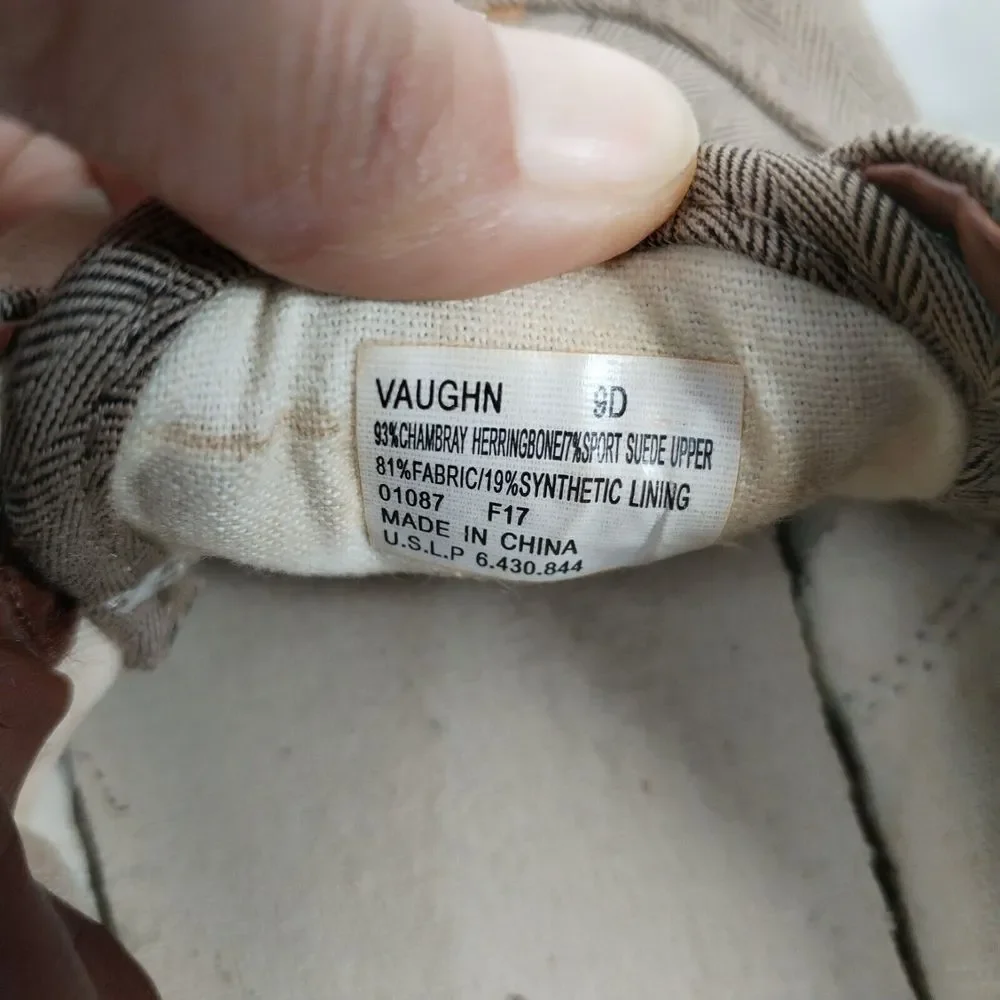 POLO‎ Ralph Lauren Men's 9D Brown Herringbone Vaughn Sneaker Shoes